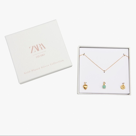 NWT. Zara Kids Sterling Silver Chain with Appliqués Plated in 24k Gold.